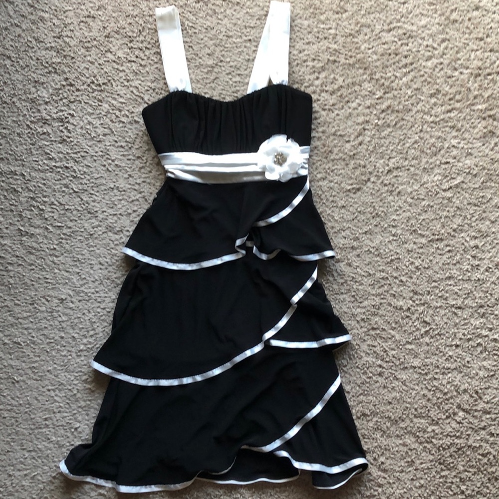 Semi-formal Black and White Dress